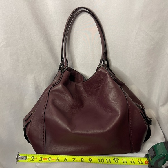 Coach “Edie” Shoulder Bag in Oxblood with Gunmetal Hardware - Picture 9 of 9